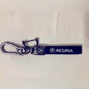 Black Leather Keychain with Metal Clip